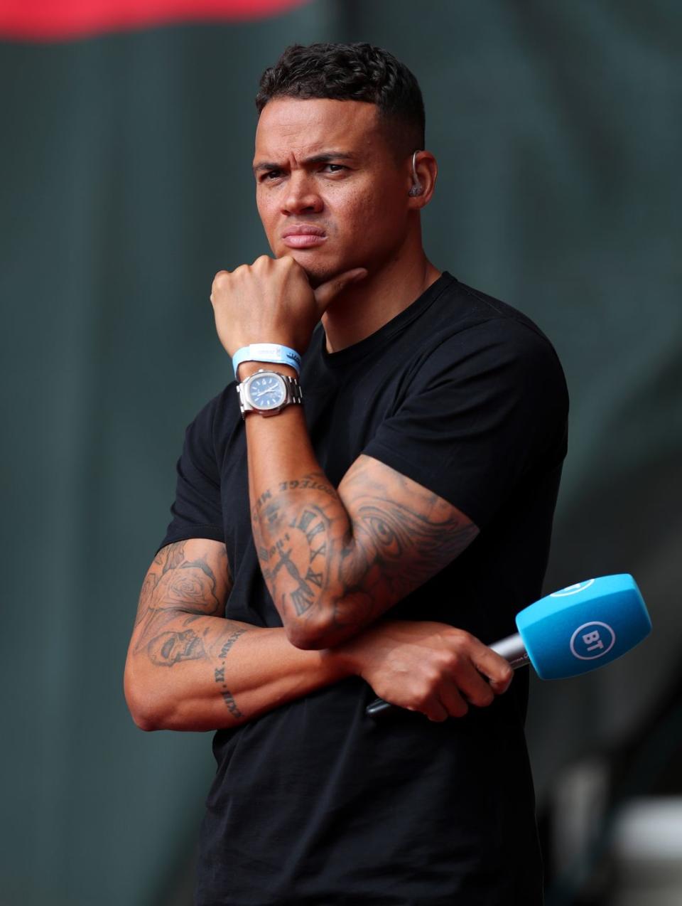 southampton, england   september 20 bt sport pundit jermaine jenas looks on prior to the premier league match between southampton and tottenham hotspur at st marys stadium on september 20, 2020 in southampton, england photo by catherine ivillgetty images