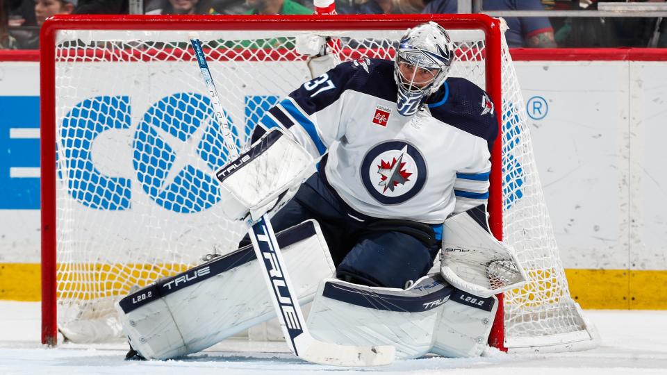 As the Jets seem poised for a major shakeup this offseason, star goaltender Connor Hellebuyck could become the most sought-after trade candidate of the summer. (Getty Images)