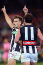 Jamie Elliott kicked three goals as Collingwood surged to a huge victory at the MCG.