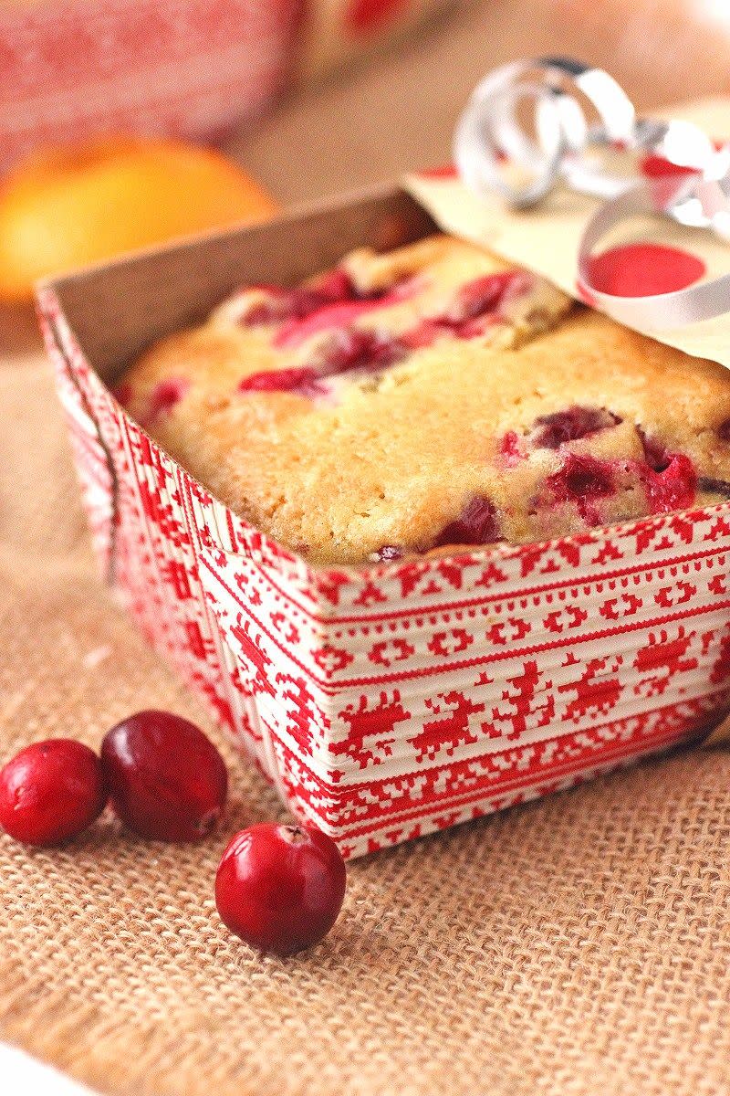 <p>These sweet treats are great, easy-to-make holiday gifts. Be sure to make an extra for yourself!</p><p><strong>Get the recipe at <a href="https://bsugarmama.com/cranberry-orange-quick-bread/" rel="nofollow noopener" target="_blank" data-ylk="slk:Brown Sugar;elm:context_link;itc:0;sec:content-canvas" class="link ">Brown Sugar</a>.</strong></p><p><a class="link " href="https://www.amazon.com/USA-Pan-1140LF-Bakeware-Aluminized/dp/B0029JQEIC/?tag=syn-yahoo-20&ascsubtag=%5Bartid%7C10050.g.35246097%5Bsrc%7Cyahoo-us" rel="nofollow noopener" target="_blank" data-ylk="slk:SHOP LOAF PANS;elm:context_link;itc:0;sec:content-canvas">SHOP LOAF PANS</a><br></p>