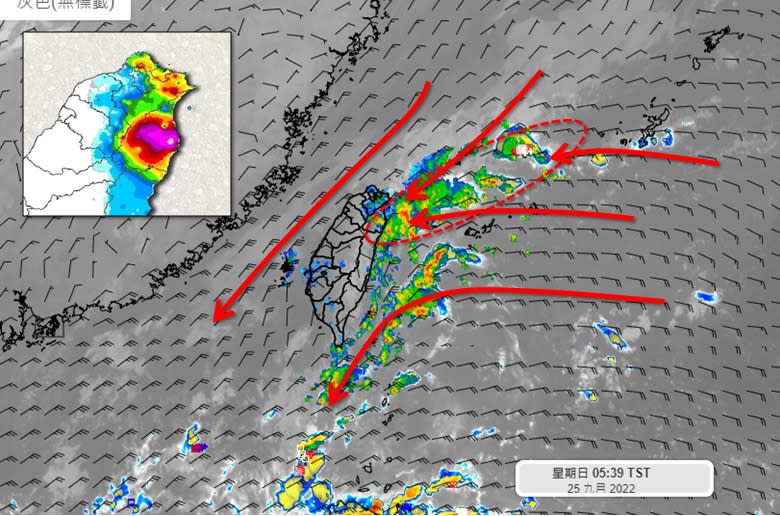 宜蘭縣山區將出現超大豪雨，往山區活動的民眾要特別留意。（圖／翻攝自天氣職人-吳聖宇臉書）