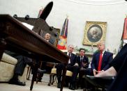 FILE PHOTO: U.S. President Donald Trump meets with Turkey's President Erdogan at the White House in Washington