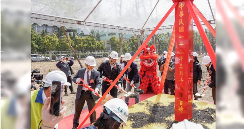 台電今日於興達發電廠舉行「興達混氫5%發電示範計畫動土典禮」，邀請各界貴賓共同見證台電燃氣混氫發電示範計畫正式動工。（圖／台電提供）