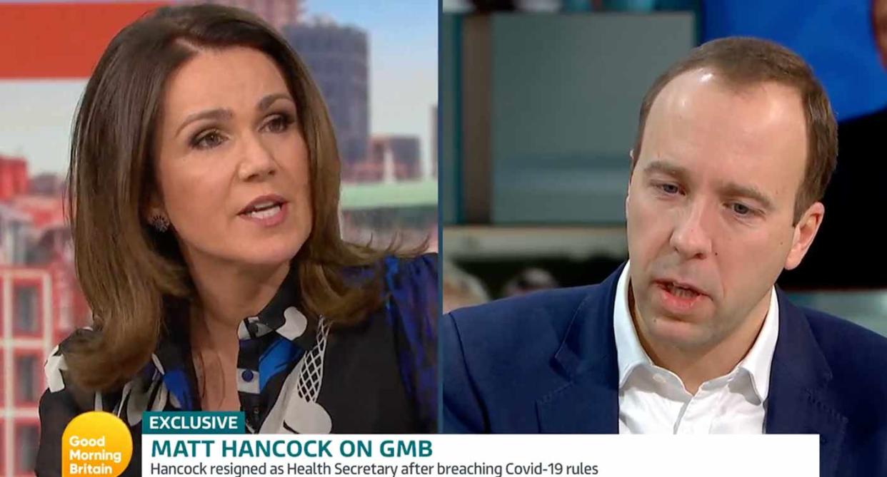 Matt Hancock, appearing on Good Morning Britain, remains a hugely divisive figure. (GMB)