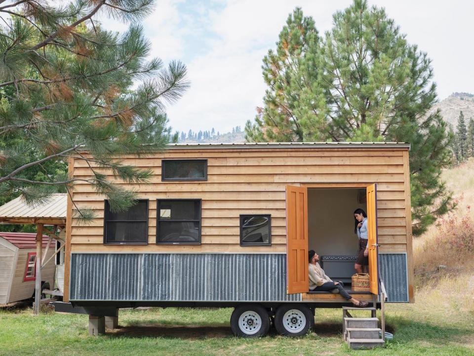 A couple in their tiny house.