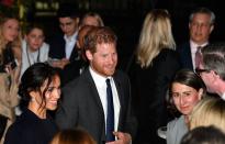 <p>The royals greet well-wishers.</p>