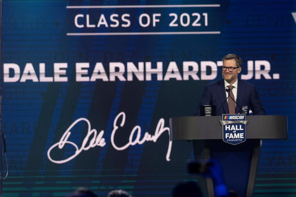 Dale Earnhardt Jr. was inducted into the NASCAR Hall of Fame in 2020.