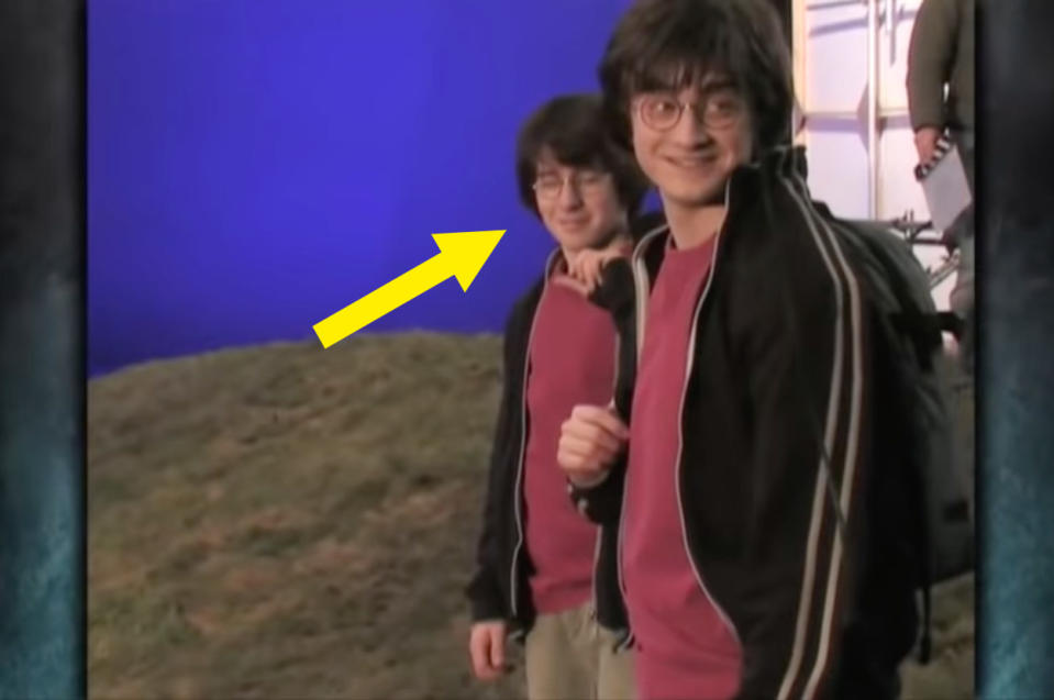 David Holmes on the set of "Harry Potter" with Daniel Radcliffe.