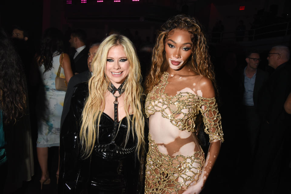 Avril Lavigne and Winnie Harlow both attended the Victoria's Secret World Tour 2023 event at The Manhattan Center on Sept. 6 in New York. (Photo by Steve Eichner/WWD via Getty Images)