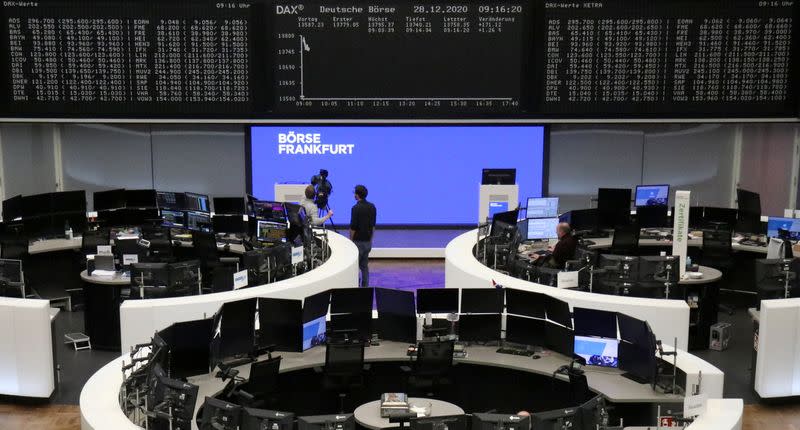 The German share price index DAX graph is pictured at the stock exchange in Frankfurt