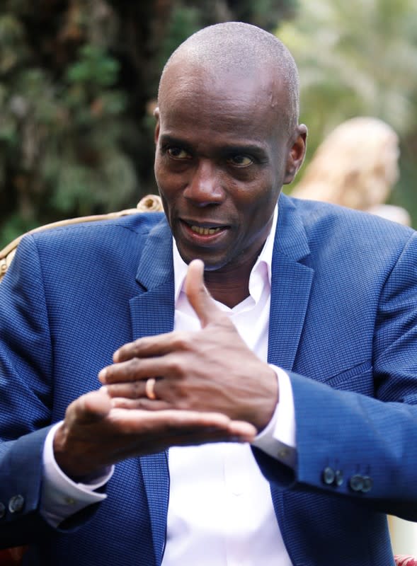 Haiti's President Jovenel Moise speaks with Reuters, in Port-au-Prince