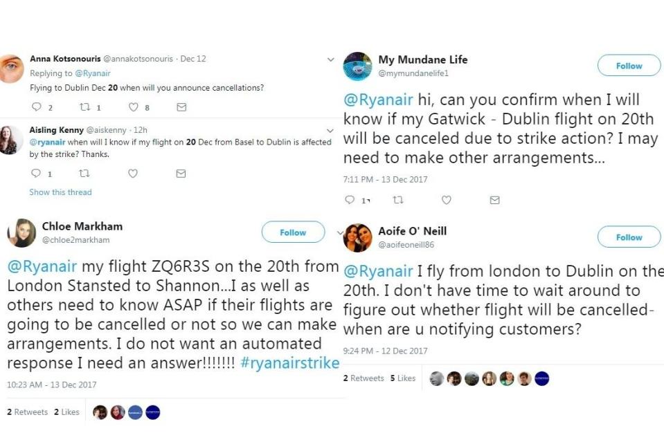 Hundreds of customers asked Ryanair for clarification (Twitter)