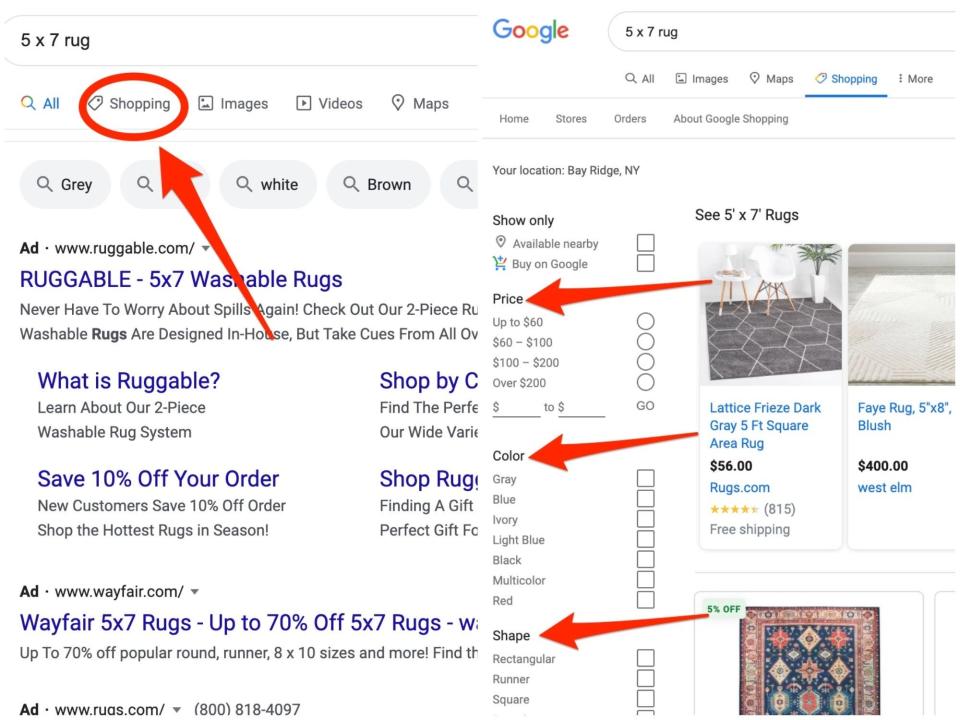 Rug search google