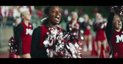 The Moon Area High cheerleading squad appears in the new Applebee's commercial.