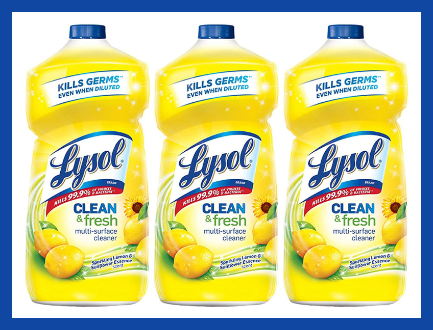 Lysol Clean and Fresh Multi-Surface Cleaner, Lemon and Sunflower, 40-Ounce (three-pack). (Photo: Amazon)