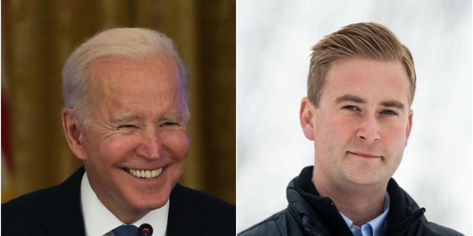 President Joe Biden and Fox News White House correspondent Peter Doocy.