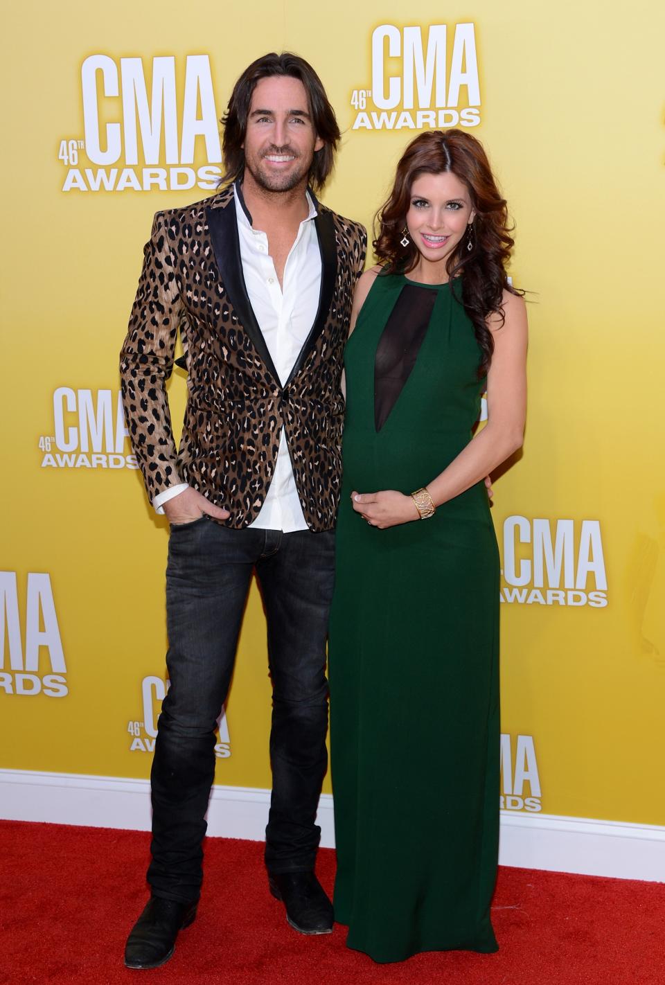 NASHVILLE, TN - NOVEMBER 01: Country music artist Jake Owen (L) and Lacey Buchanan Owen attend the 46th annual CMA Awards at the Bridgestone Arena on November 1, 2012 in Nashville, Tennessee. (Photo by Jason Kempin/Getty Images)