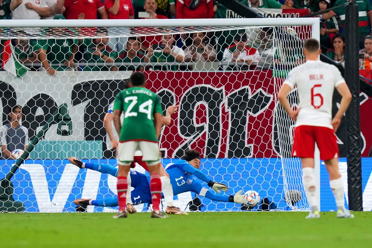 Mexico goalkeeper Guillermo Ochoa denied Robert Lewandowski from the penalty spot (Peter Byrne/PA) (PA Wire)