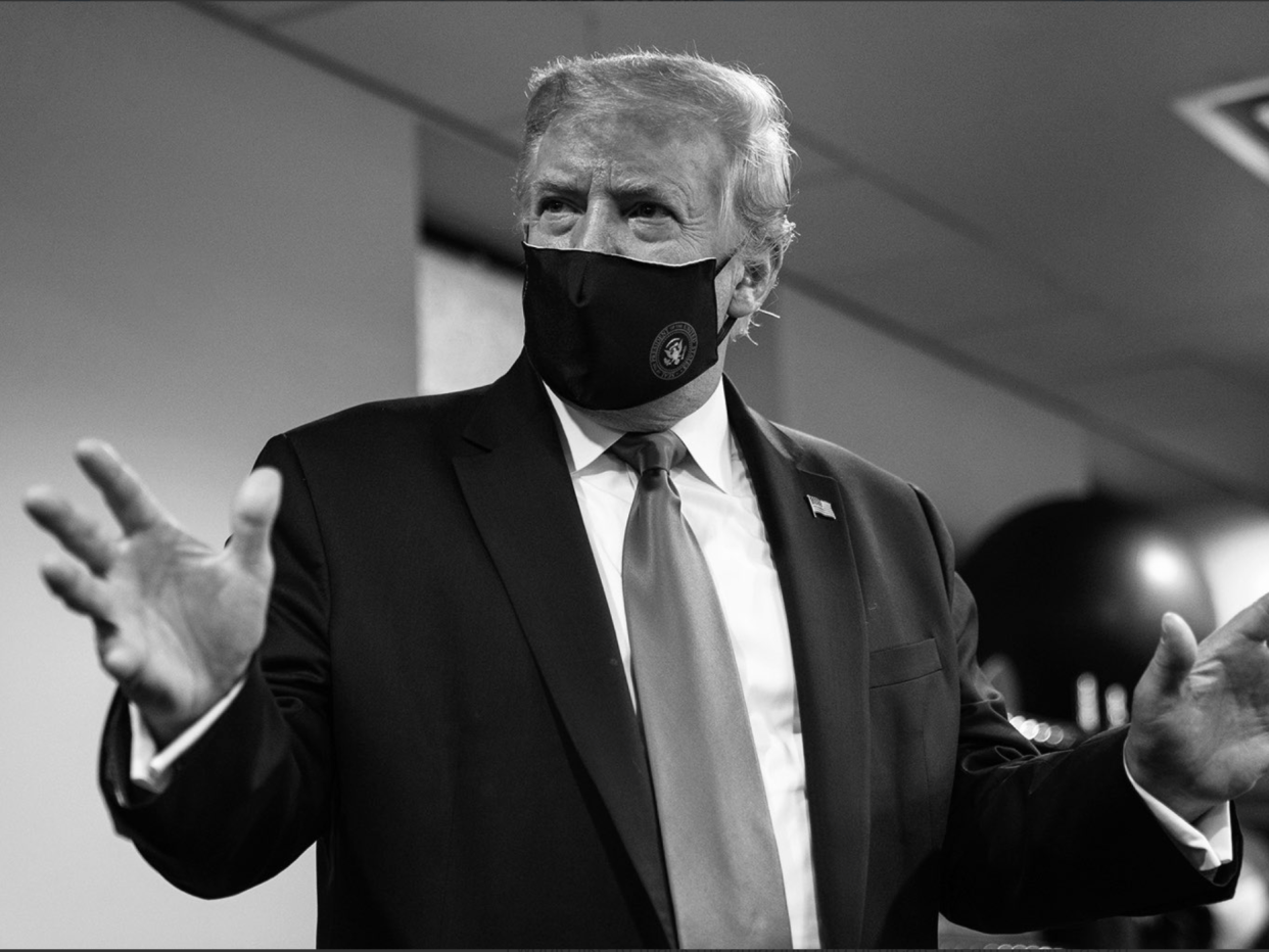 Donald Trump seen wearing a face mask in a picture he tweeted on 20 July, 2020: Donald Trump Twitter