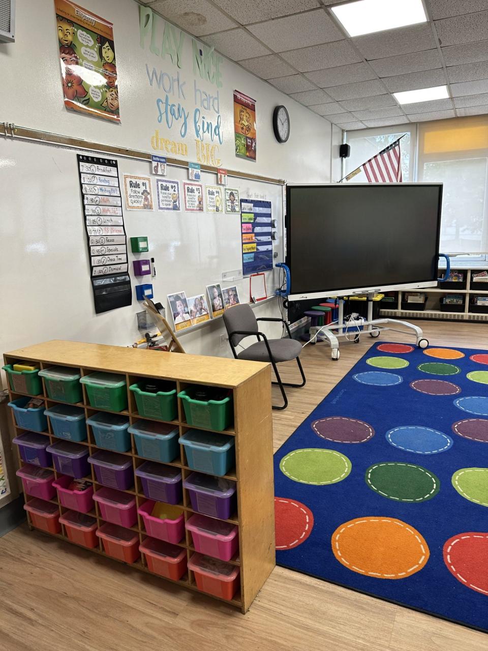 Meagan Gonzalez prepares for her kindergarteners first day of school in her EastSide Charter School classroom on Aug. 29, 2023, in Wilmington, Delaware.