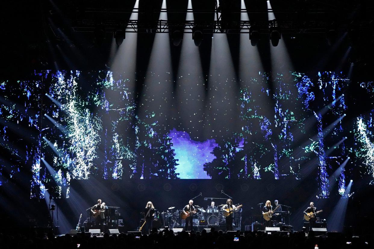 The Eagles perform during opening night of The Long Goodbye tour Thursday at Madison Square Garden in New York.