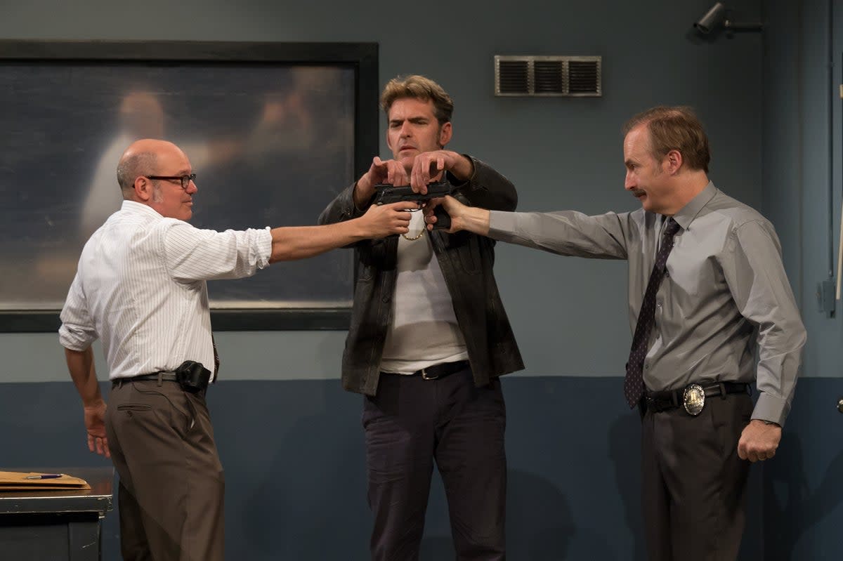 The show might go on: Cross, Jay Johnston and Bob Odenkirk in ‘W/ Bob & David' (Netflix)