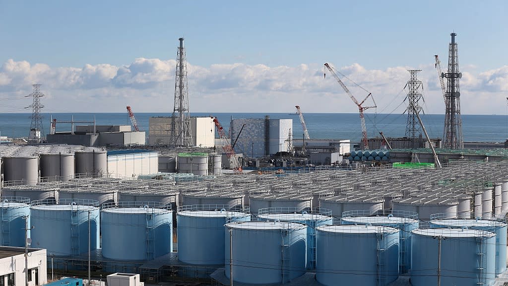  A view of the steel containers used to store wastewater at the Fukushima-Daiichi nuclear power plant. 