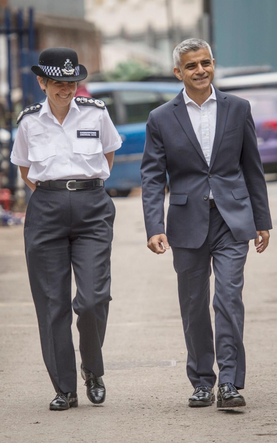 Mayor of London Sadiq Khan and Met Police Commissioner Cressida Dick - Credit: Lauren Hurley/PA Wire