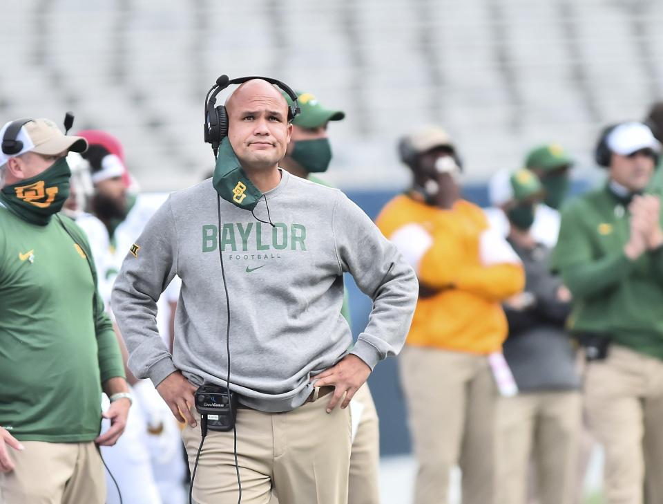 Coach Dave Aranda led Baylor to the 2021 Big 12 championship and was the league's coach of the year. But the Bears took a step back last year. Texas State will open the 2023 season at Baylor on Saturday.