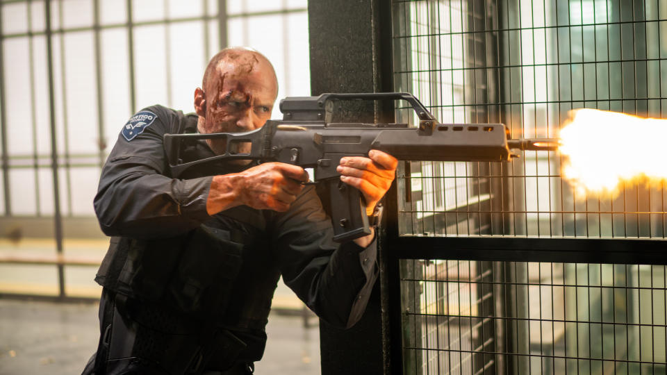 Jason Statham plays a security guard driving cash trucks in Guy Ritchie's action movie 'Wrath of Man'. (Christopher Raphael/MGM/Amazon Prime Video)