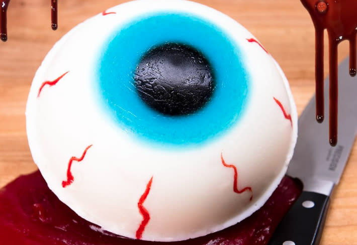 This giant gummy eyeball is seriously peak Halloween creepy food