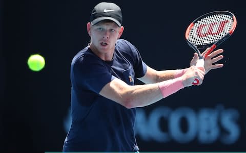 Kyle Edmund of Great Britain plays a backhand during a practice session on day eight of the 2018 Australian Open at Melbourne Park on January 22, 2018 in Melbourne, Australia - Credit: Getty Images