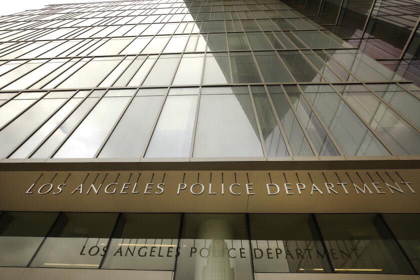 LOS ANGELES, CA - JULY 01: Los Angeles Police Headquarters located at First and Spring Street in downtown Los Angeles July 1, 2020 as Los Angeles City Council voted to cut hiring at the LAPD, pushing the number of sworn officers well below 10,000 and abandoning a budget priority once seen as untouchable by city leaders. LAPD Headquarters on Wednesday, July 1, 2020 in Los Angeles, CA. (Al Seib / Los Angeles Times)