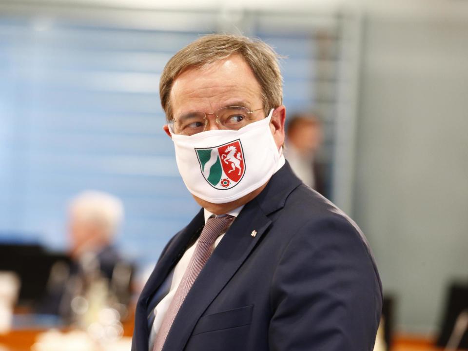 Nordrhein-Westfalen M.P. Armin Laschet, arrives for a meeting of German Federal State Premiers at the Chancellery in Berlin, Germany, 17 June 2020: EPA