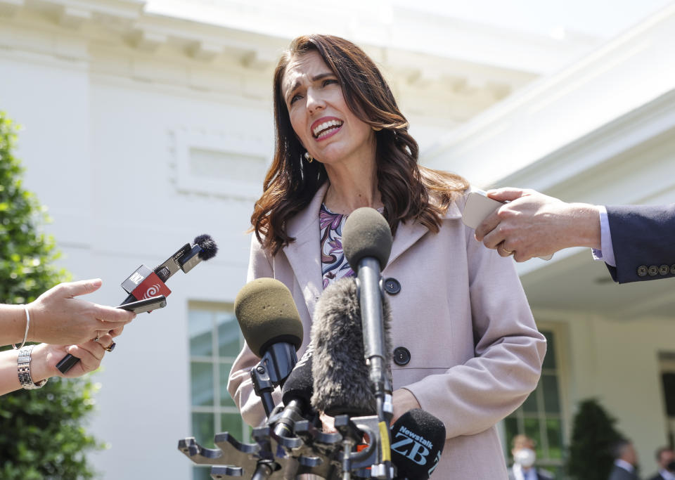 WASHINGTON, DC - MAY 31: New Zealand Prime Minister Jacinda Ardern speaks to members of the media after meeting with U.S. President Joe Biden, at the White House on May 31, 2022 in Washington, DC. The two leaders discussed security and engagement in the in the Asia Pacific region. (Photo by Kevin Dietsch/Getty Images)