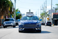 Ford's self-driving vehicle is tested in Miami, Florida, U.S., in this undated photo made available on November 14, 2018. Courtesy Ford Motor Company/Handout via REUTERS