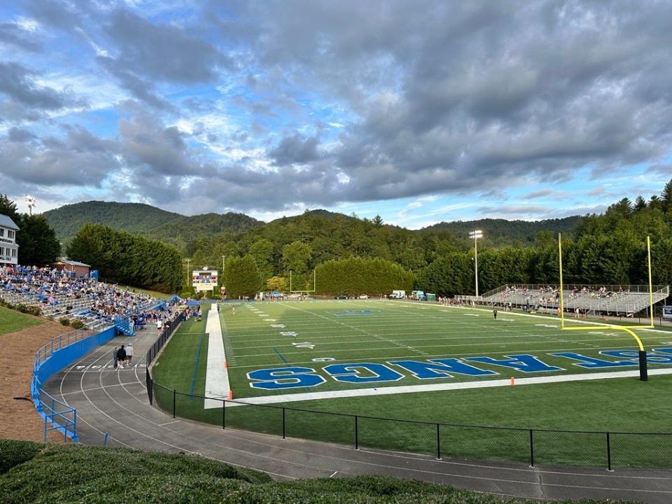 Smoky Mountain's football field is seen before a game Sept. 1, 2023.