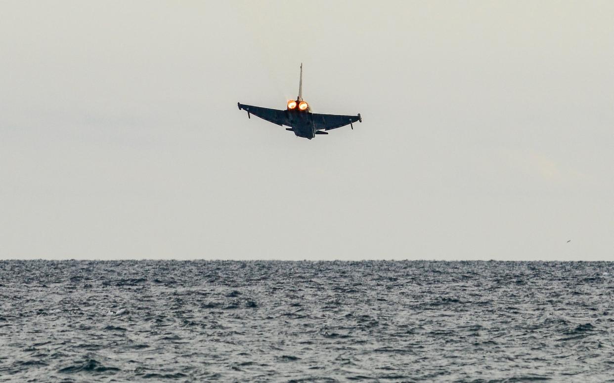 The Eurofighter was executing a spectacular loop-the-loop when it crashed into the sea - NurPhoto