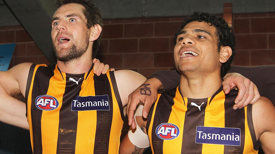 Former Hawthorn captain Luke Hodge has been left disappointed by news of former star Cyril Rioli's treatment by the Hawks during their time as teammates. (Photo by Hamish Blair/Getty Images)