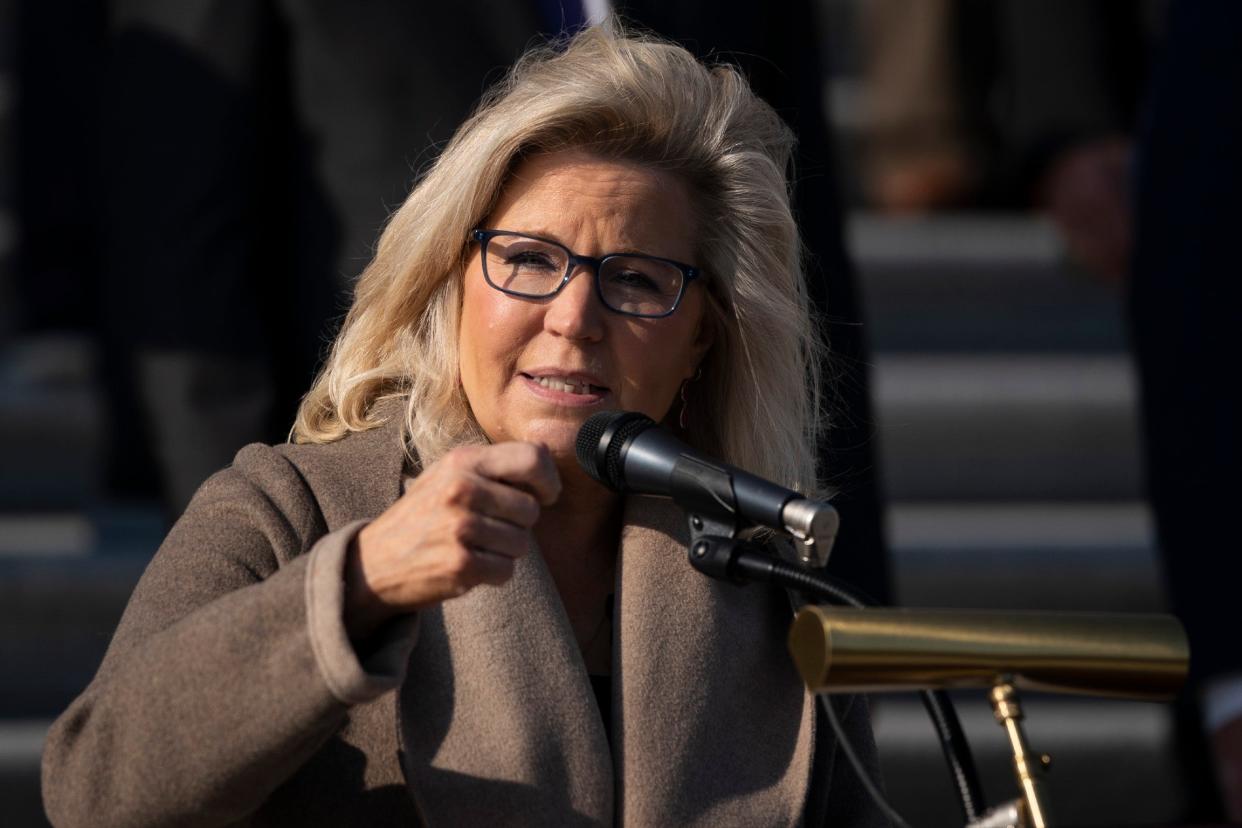 This is not first time Mr Trump and Liz Cheney have been at odds (Getty)