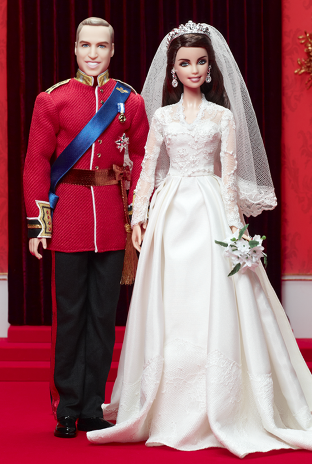 <div class="caption-credit"> Photo by: barbiecollector.com</div><b>William and Catherine Royal Wedding doll set, released in 2012 for $100</b> <br> The Duke and Duchess of Cambridge done in plastic. William's got Ken's awful hair but Kate's slightly heavy eye makeup looks just right.