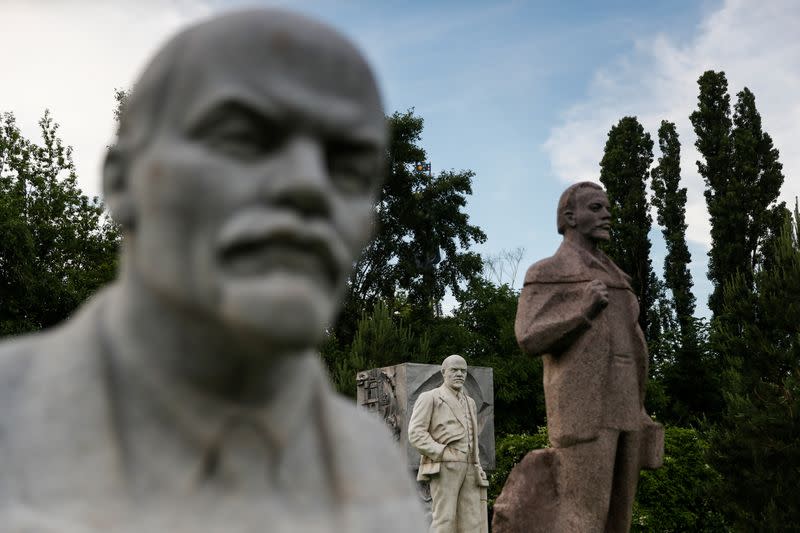 Monuments of Soviet state founder Lenin are on display in Moscow