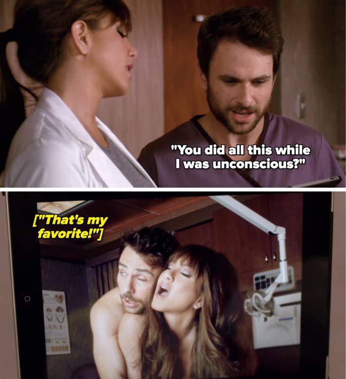 Jennifer Aniston and Charlie Day in "Horrible Bosses"