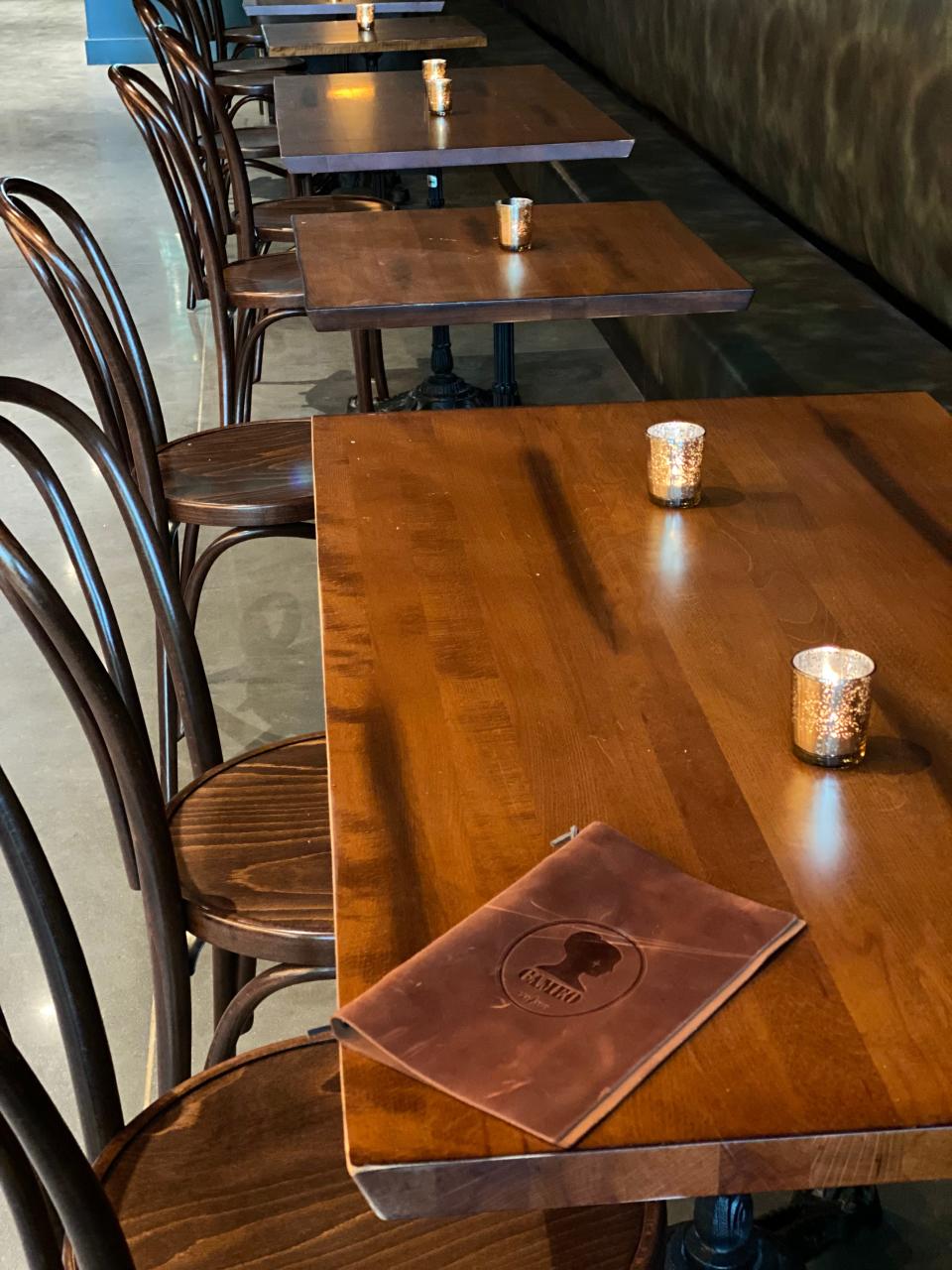 Table seating at Cameo.  A new bar and lounge by bartenders Paul Gilliam, Mary Oglesby and McKenzie Nelson located at 1835 Union Ave., Suite 3.