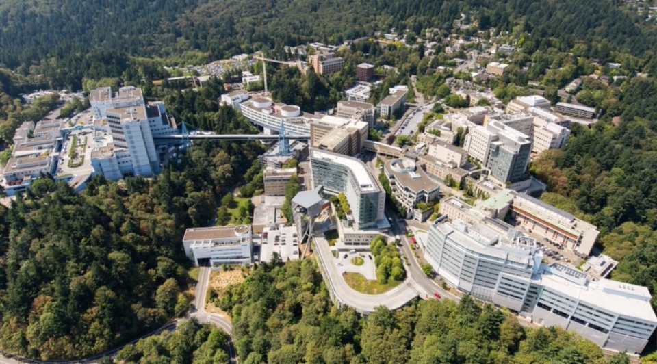 Pictured is the modern campus of the Oregon Health & Science University. Hart got his medical degree here when it was still the University of Oregon Medical School. 