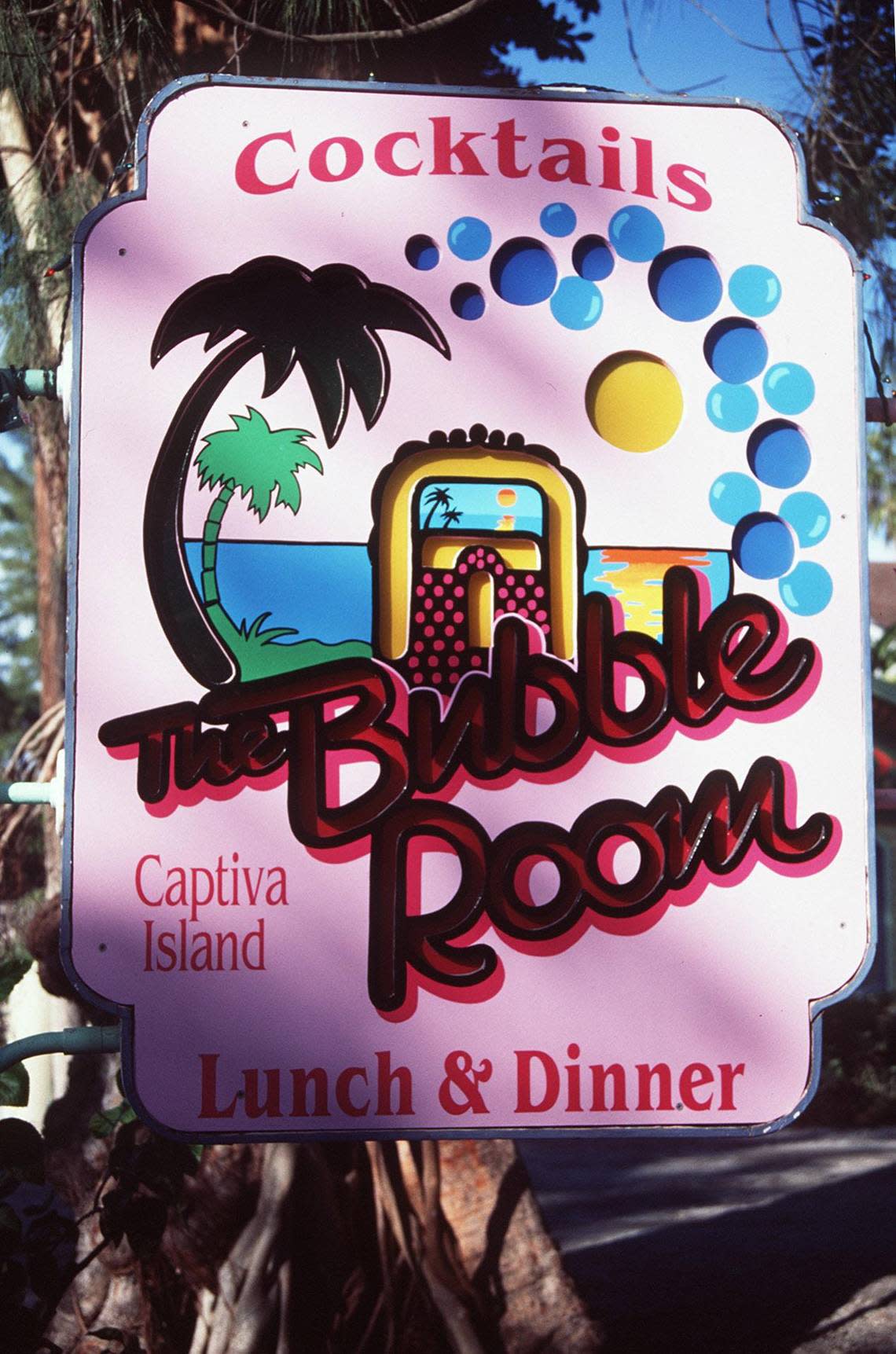 File photo of The Bubble Room’s sign in Captiva on 15001 Captiva Dr. in Florida from Oct. 24, 2000.