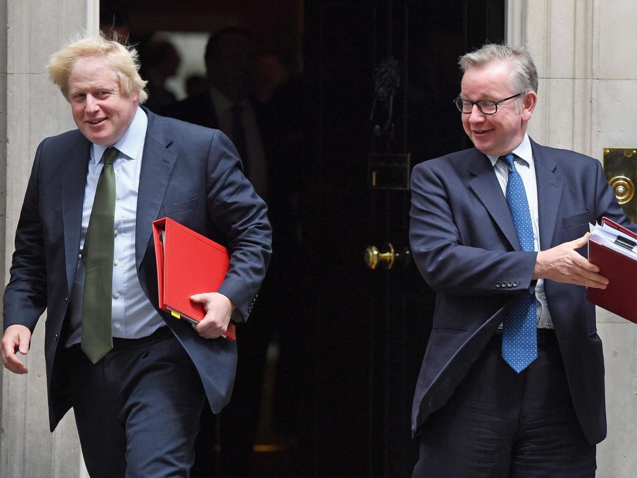 Boris Johnson and Michael Gove leave 10 Downing Street during Theresa May's premiership: Chris J Ratcliffe/Getty Images