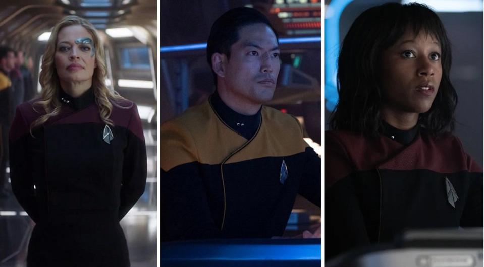 The bridge crew of the U.S.S. Titan, as seen on Star Trek: Picard season 3.