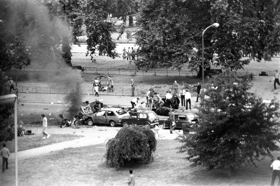 <p>Relatives of the four Royal Household Cavalrymen who died in the July 1982 blast are suing John Downey, who has always denied involvement.</p>