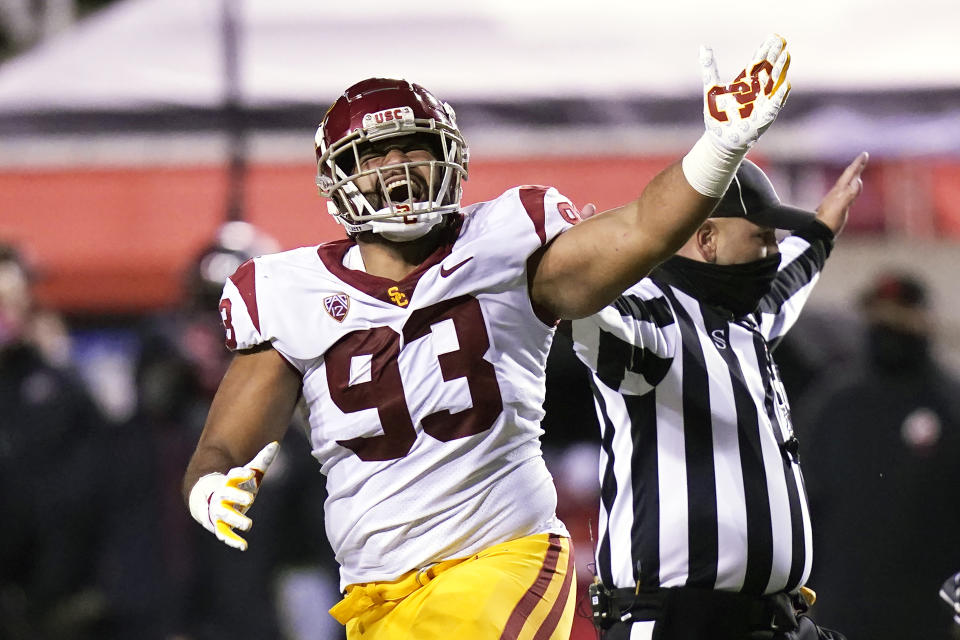 USC defensive lineman Marlon Tuipulotu had a good season for the Trojans. (AP Photo/Rick Bowmer)